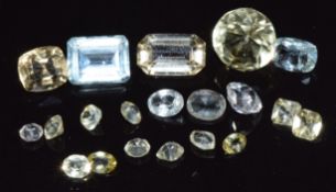 A collection of gemstones including citrine, apatite & aquamarine