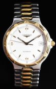 Longines Conquest gentleman's automatic wristwatch ref. L1.620.3 with date aperture, luminous gold
