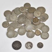 1890 Queen Victoria double florin gothic florin and young head shilling, together with approxiamtely