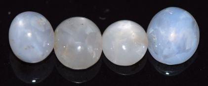 Four loose natural Ceylon star sapphires, 3.7g