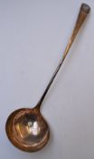 Georgian Scottish provincial hallmarked silver ladle, marks for Benjamin Lumsden of Montrose, length