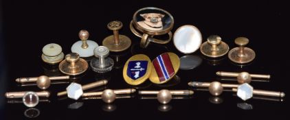 Victorian scarf holder depicting a dog, studs etc