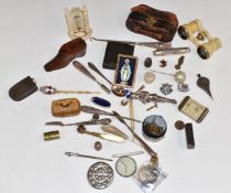 Collectables to include Victorian carved ivory desk thermometer marked P. Salmoni Bath, pair of