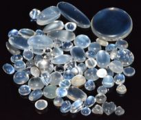 A collection of loose moonstone cabochons, 34.4g