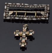 Georgian cross set with paste and a Victorian cut steel buckle