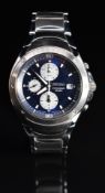 Seiko gentleman's chronograph wristwatch ref. 7T92-0HX0 with date aperture, luminous hands and