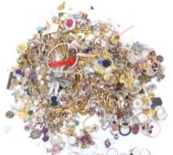 A collection of vintage earrings, silver, beads etc