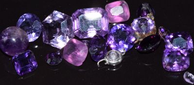 A collection of loose amethysts, 7g