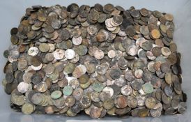A very large quantity of old UK coinage, mostly found in a water butt and largely decimal,
