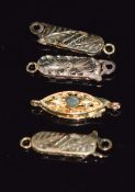 Four 9ct gold clasps, 2g