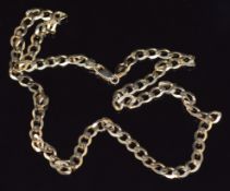 A 9ct gold curb link necklace, 14.2g