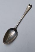 George III bottom hallmarked silver Hanoverian pattern table spoon, London 1768, maker's mark likely