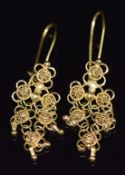 A pair of 18ct gold earrings, 2.8g