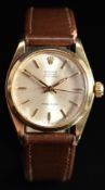Rolex Oyster Speedking Precision 9ct gold gentleman's wristwatch with gold hands and baton hour