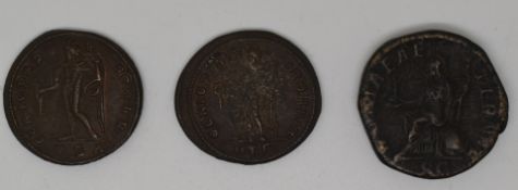 Licinius I, Roman Imperial coin 308-324. Obverse: Laureate head. Reverse: Genius nude. 26cm, 8.2g,