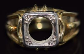 A 14ct gold ring mount, 5.8g, size M