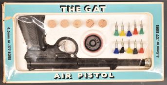 T J Harrington & Co The Gat .177 air pistol, in original box with corks and darts, NVSN.