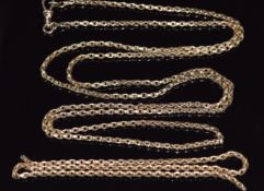 A 9ct rose gold guard chain with additional section, 45g