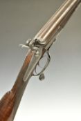 Trulock Brothers 12 bore side by side hammer action shotgun with fine scrolling engraving to the