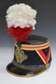French fireman's parade hat with Paris coat of arms to front and feather plume above