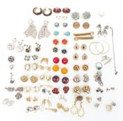 A collection of vintage earrings including Jewelcraft, Sarah Coventry, Trifari and diamanté and a