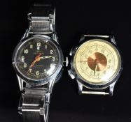 Two vintage gentleman's wristwatches Expert chronograph with luminous hands, red centre seconds
