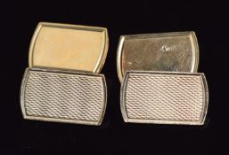 A pair of 9ct gold cufflinks with engine turned decoration, 8.4g