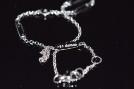 An 18ct white gold bracelet set with diamonds by Damas, in original box, 2g