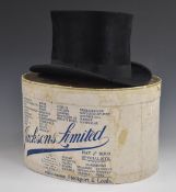 A silk 'Extra Light' top hat or riding hat, in Jacksons Limited box