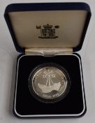 Latvia Republic History of Seafaring commemorative silver 10 Latu coin, with certificate in original
