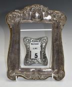Art Nouveau hallmarked silver photograph frame, to suit 6x4 inch photo, Chester 1909, maker W J