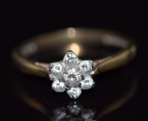 A 9ct gold ring set with cubic zirconia, 1.8g, size J