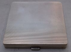 Garrard hallmarked silver compact with Art Deco style engine turned decoration, Birmingham 1990,