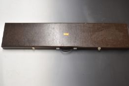 Webley Vulcan wooden air rifle case with fitted interior, 4x20 scope, pellets, cleaning kit and