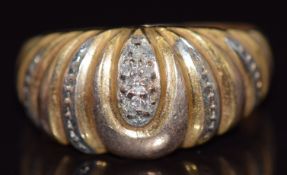 A 9ct gold ring set with diamonds, 2.7g, size P