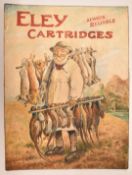 Ex shop display advertising watercolor 'Eley Cartridges Always Reliable' depicting a country