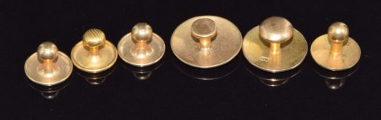 Six 18ct gold studs, 8.3g