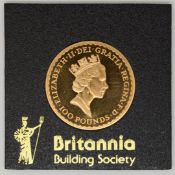 1987 Royal Mint one ounce gold Britannia uncirculated, in Perspex case