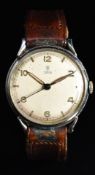 Tudor gentleman's wristwatch with luminous hands, Arabic numerals and baton markers, silver dial,
