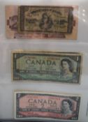 An album containing a collection of world banknotes, early 20thC onwards