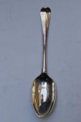 George II bottom hallmarked silver Hanoverian pattern table spoon, London 1733, maker Caleb Hill,