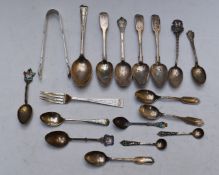 Hallmarked silver and white metal cutlery, most hallmarked or marked sterling, some marked 800,