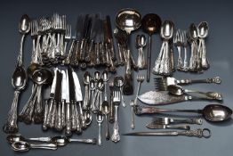Silver plated King's pattern and other cutlery, some being Elkington