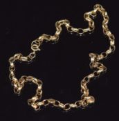 A 9ct gold belcher chain, 9.1g