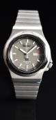 Seiko Sports 100 gentleman's wristwatch ref. 5H23-6010 with day and date aperture, luminous hands