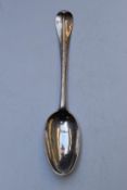 George II bottom hallmarked silver Hanoverian pattern table spoon, London 1733, maker William Soame,