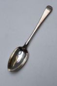 George III bottom hallmarked silver Old English pattern table spoon, London circa 1760s, maker