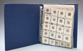 An amateur collection of UK coinage in an album, includes farthings 1806-1956 (not complete) many