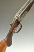 Hubertus of Suhl Germany 12 bore side by side ejector shotgun with heavily engraved scenes of