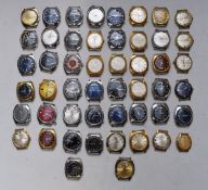 Fifty gentleman's wristwatches including Lucerne, Diachi, Interpol, Swissa, Josmar, Ordino, Original